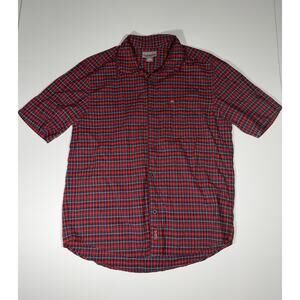 Quicksilver Men Size Medium Short Sleeve Plaid Shirt Flannel Lightweight Relaxed